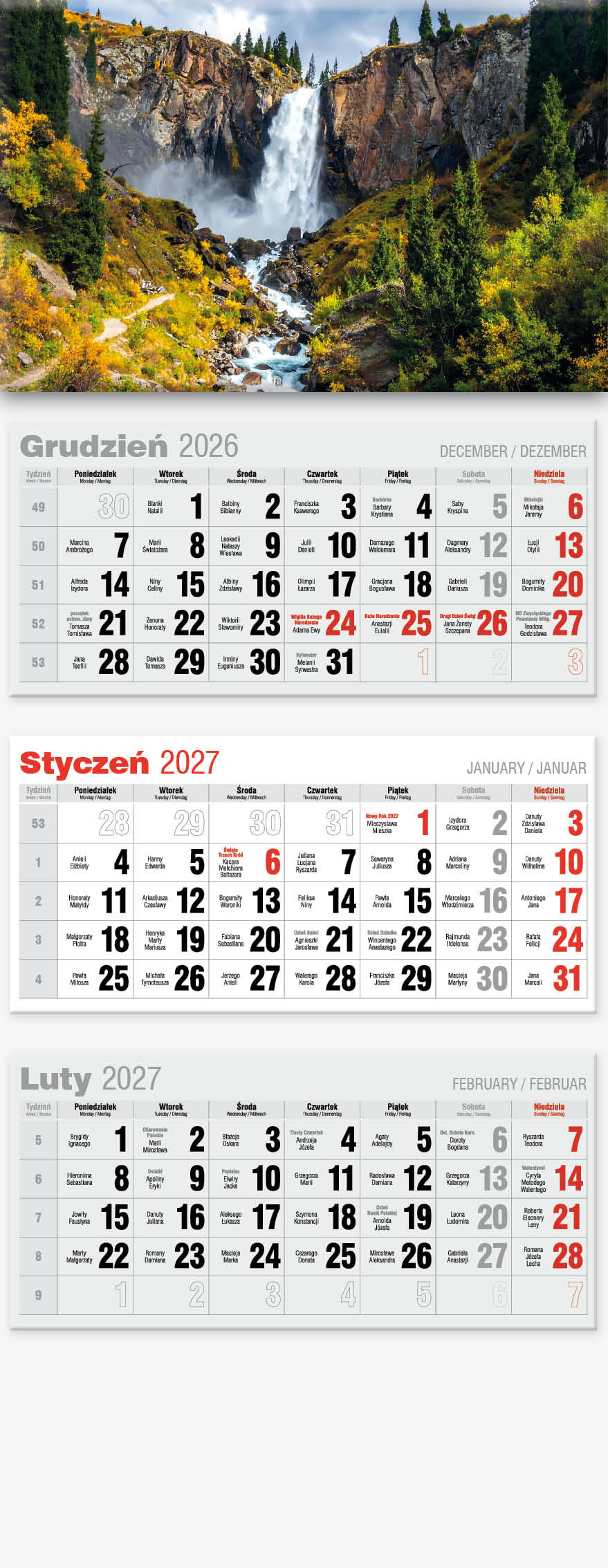 Kalendarz trójdzielny Lux KTL Avanti